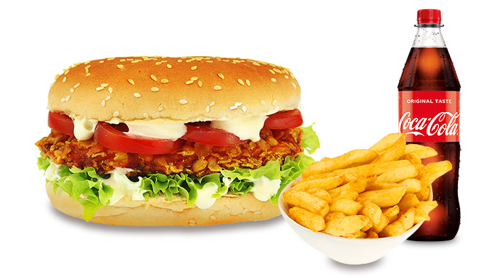 Produktbild Crunchy Chicken Burger Menü